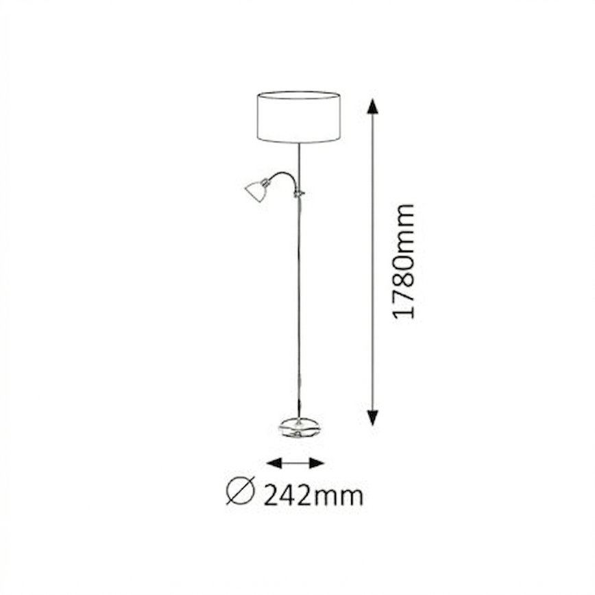 Brilagi - Stehleuchte CERIA 1xE27/100W/230V + 1xE14/25W weiß/beige