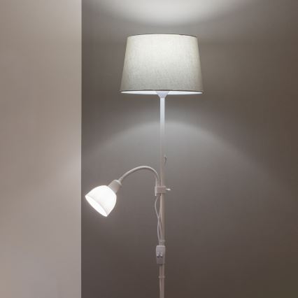 Brilagi - Stehleuchte CERIA 1xE27/100W/230V + 1xE14/25W weiß/grau
