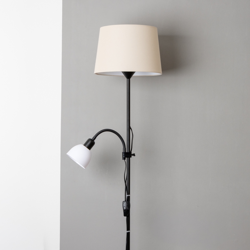 Brilagi - Stehleuchte CERIA 2-in-1 1xE27/100W/230V + 1xE14/25W schwarz/beige