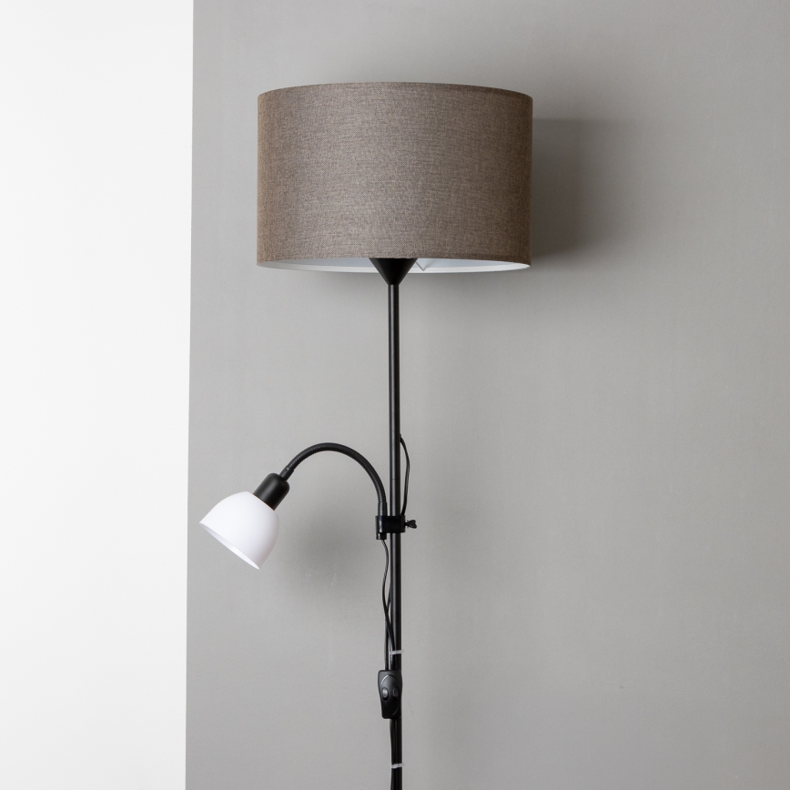 Brilagi - Stehleuchte CERIA 2-in-1 1xE27/100W/230V + 1xE14/25W schwarz/braun