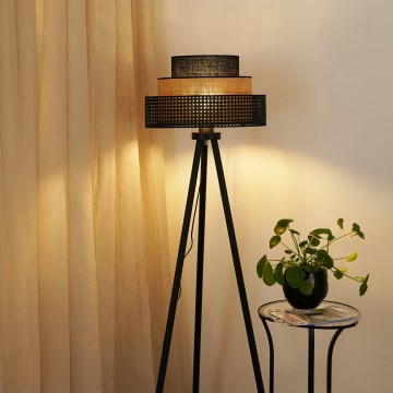 Brilagi - Stehleuchte DAKOTA LUNETA 1xE27/15W/230V schwarz/beige