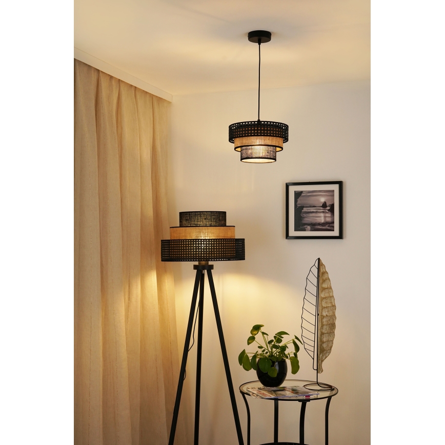 Brilagi - Stehleuchte DAKOTA LUNETA 1xE27/15W/230V schwarz/beige