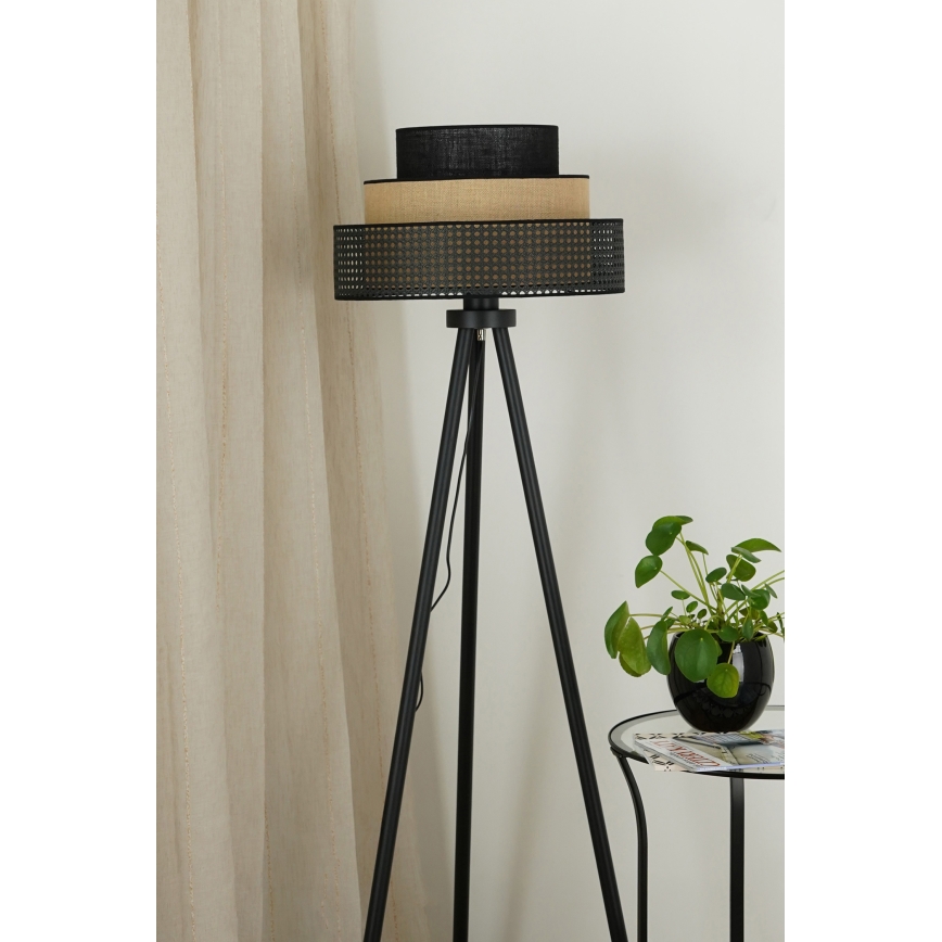 Brilagi - Stehleuchte DAKOTA LUNETA 1xE27/15W/230V schwarz/beige