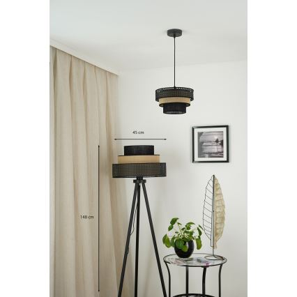 Brilagi - Stehleuchte DAKOTA LUNETA 1xE27/15W/230V schwarz/beige