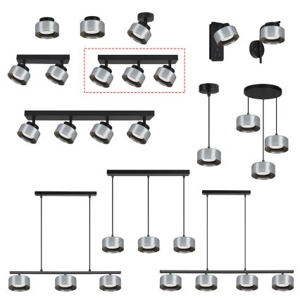 Brilagi - Strahler AURA LUX 3xGX53/30W/230V schwarz/rauchfarben