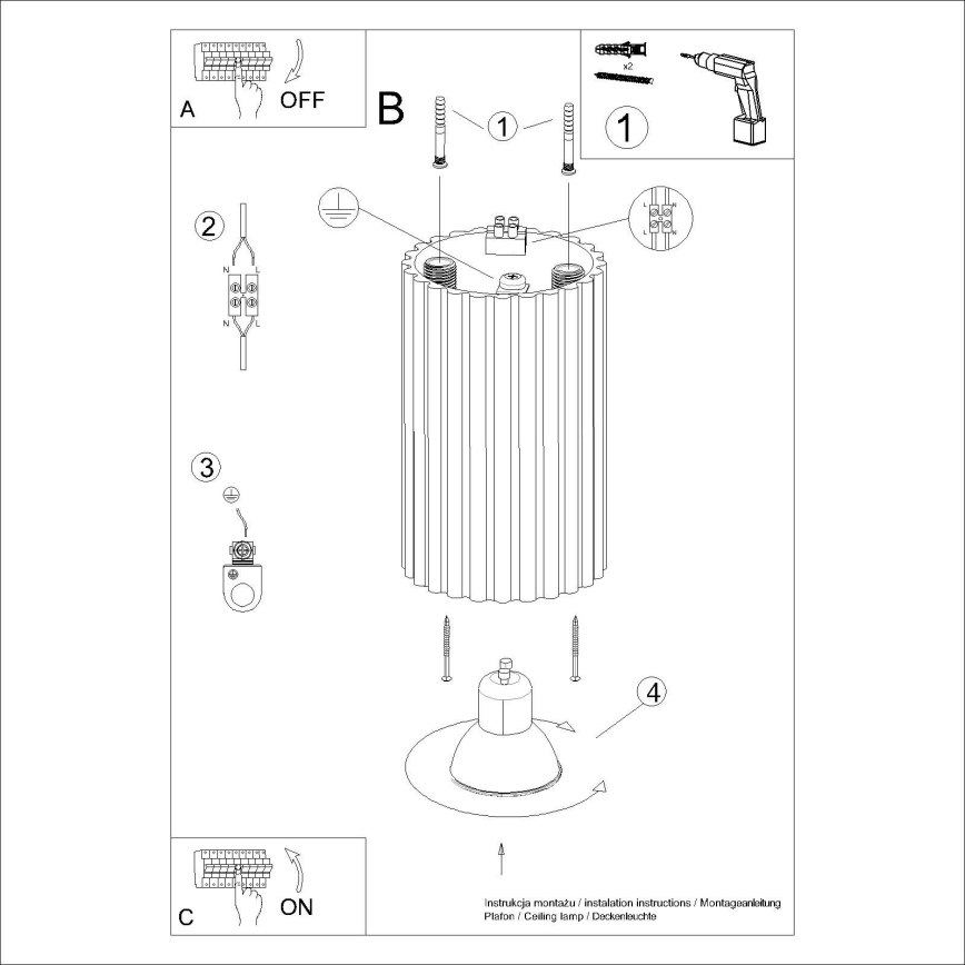 Brilagi - Strahler CRESTO 1xGU10/10W/230V 10 cm weiß