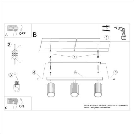 Brilagi - Strahler CRESTO 3xGU10/10W/230V golden