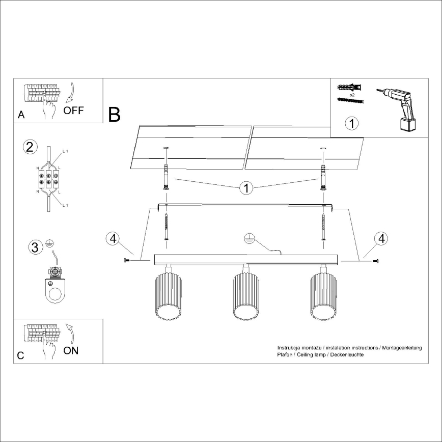 Brilagi - Strahler CRESTO 3xGU10/10W/230V weiß