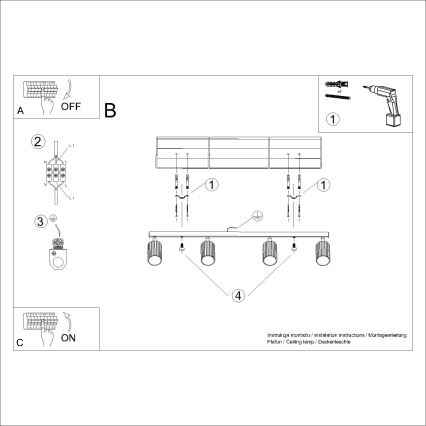Brilagi - Strahler CRESTO 4xGU10/10W/230V weiß
