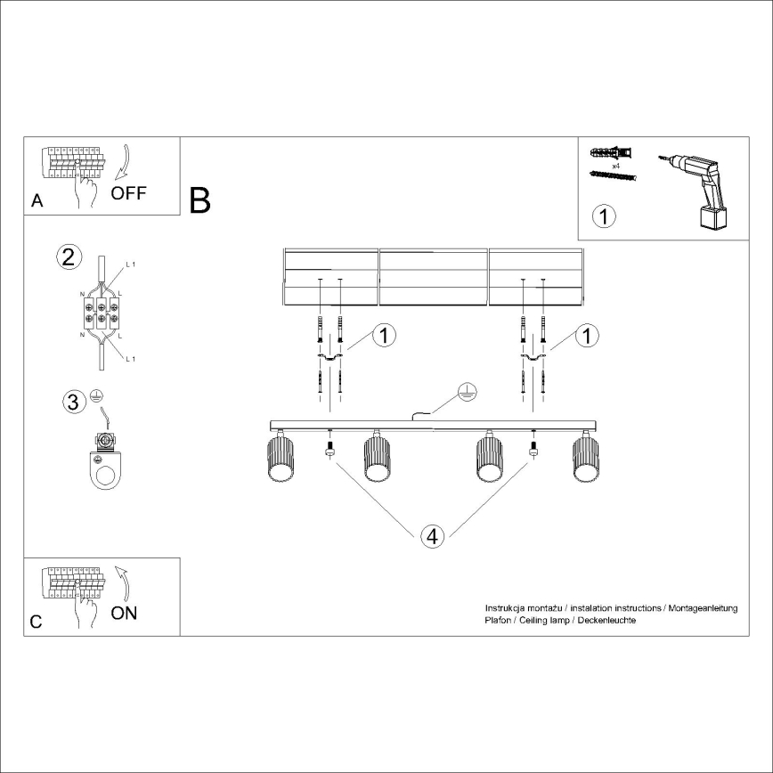 Brilagi - Strahler CRESTO 4xGU10/10W/230V weiß
