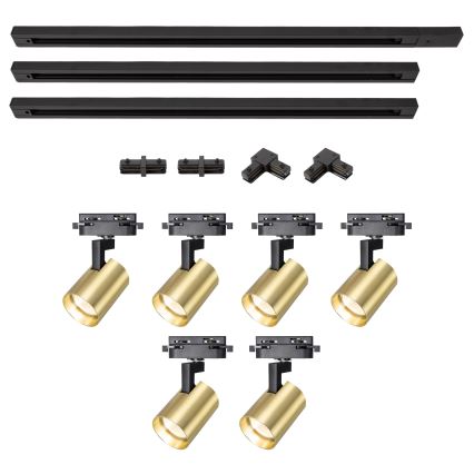Brilagi - Strahler im Schienensystem HUSKY 6xGU10/10W/230V schwarz/gold