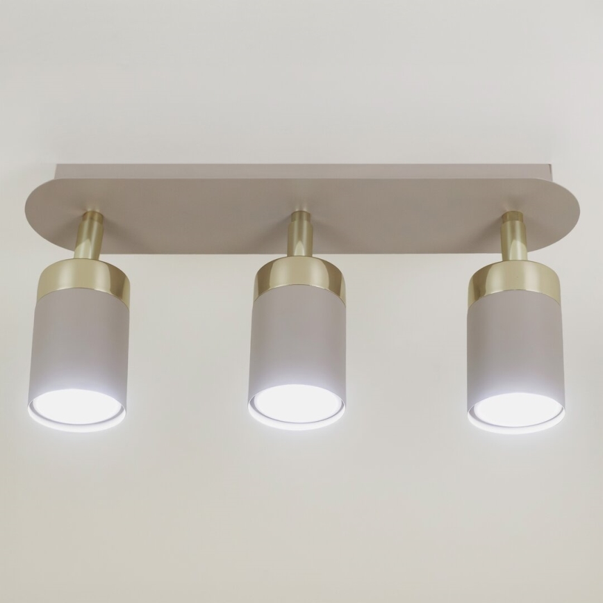 Brilagi - Strahler POKER 3xGU10/25W/230V beige/golden