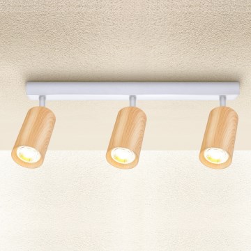 Brilagi - Strahler SELE 3xGU10/30W/230V weiß/Eichendekor