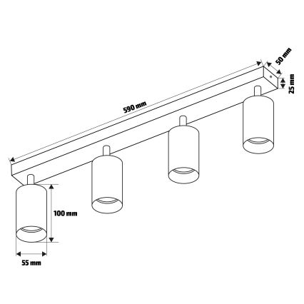 Brilagi - Strahler SELE 4xGU10/30W/230V anthrazit