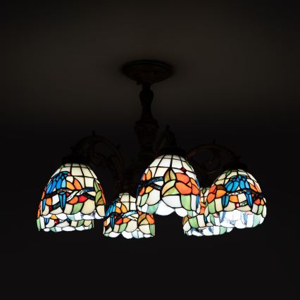 Brilagi - Tiffany-Buntglas-Aufbauleuchte JUNGLE 6xE27/60W/230V Ø 60 cm