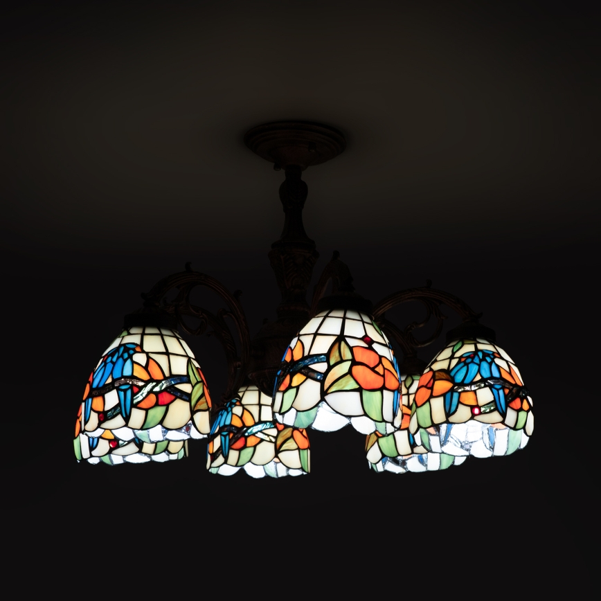 Brilagi - Tiffany-Buntglas-Aufbauleuchte JUNGLE 6xE27/60W/230V Ø 60 cm
