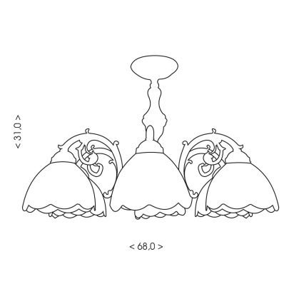 Brilagi - Tiffany-Buntglas-Aufbauleuchte MIRABELLA 8xE27/60W/230V Ø 68 cm