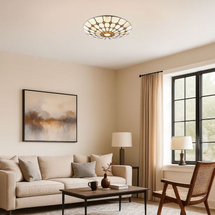 Brilagi - Tiffany-Buntglas-Deckenleuchte DORAN 2xE27/60W/230V