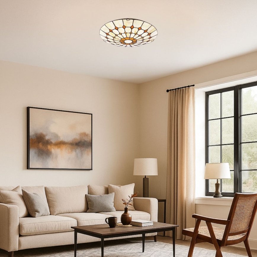 Brilagi - Tiffany-Buntglas-Deckenleuchte DORAN 2xE27/60W/230V