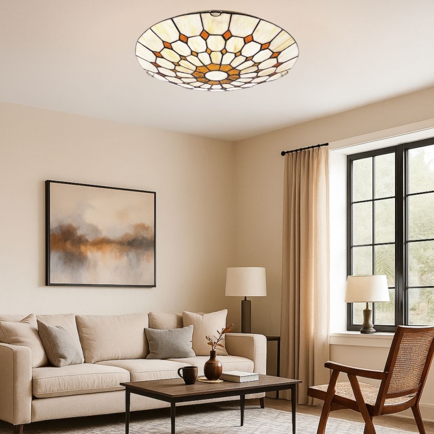 Brilagi - Tiffany-Buntglas-Deckenleuchte DORAN 2xE27/60W/230V