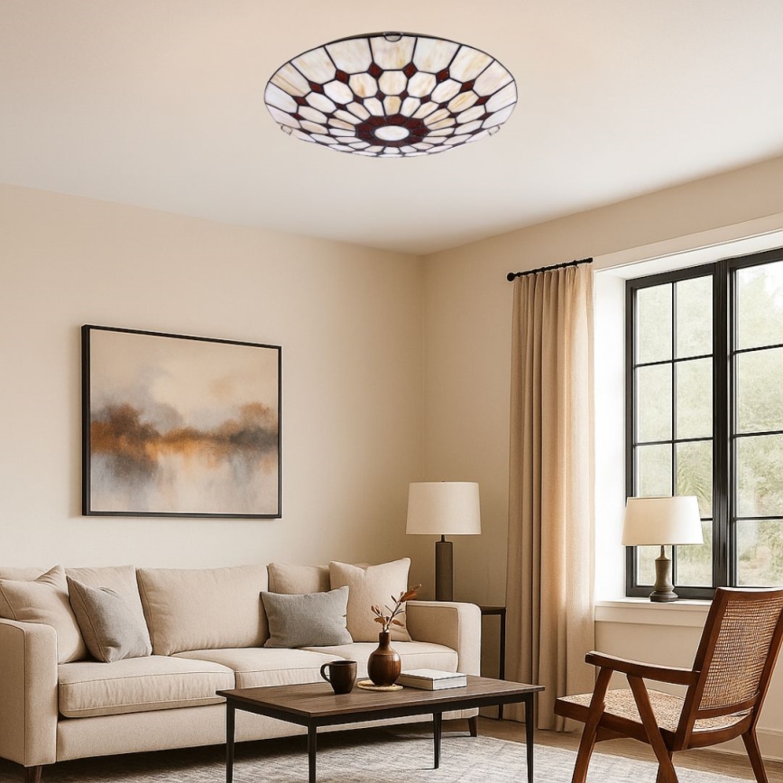 Brilagi - Tiffany-Buntglas-Deckenleuchte DORAN 2xE27/60W/230V