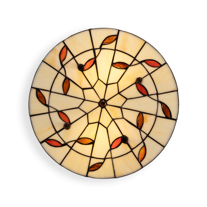 BRILAGI - Tiffany Buntglas-Deckenleuchte FOLIA 2xE27/60W/230V Ø 40 cm