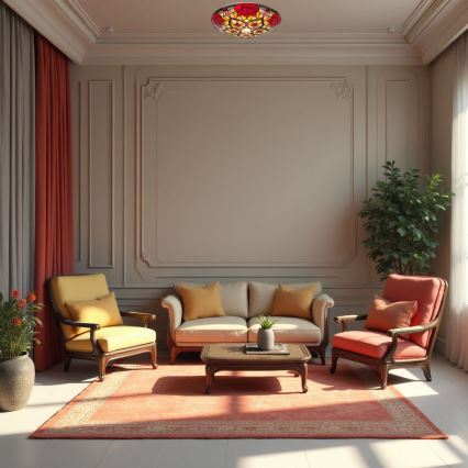 Brilagi - Tiffany-Buntglas-Deckenleuchte GARLAN 2xE27/60W/230V