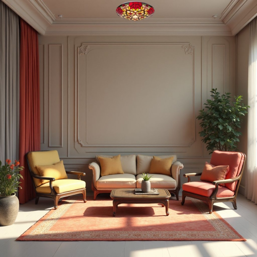 Brilagi - Tiffany-Buntglas-Deckenleuchte GARLAN 2xE27/60W/230V