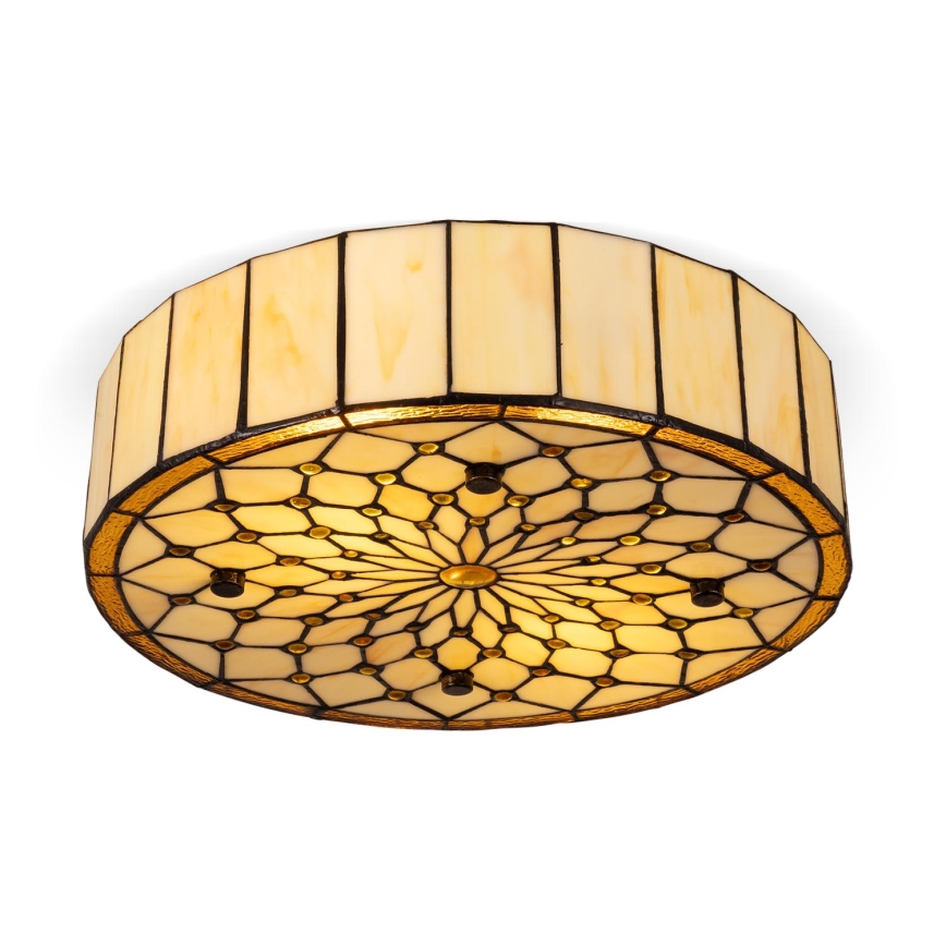 BRILAGI - Tiffany Buntglas-Deckenleuchte IVORY 2xE27/60W/230V Ø 40 cm