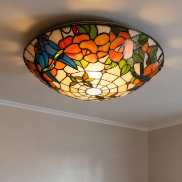 Brilagi - Tiffany-Buntglas-Deckenleuchte JUNGLE 2xE27/60W/230V Ø 40 cm