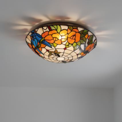Brilagi - Tiffany-Buntglas-Deckenleuchte JUNGLE 2xE27/60W/230V Ø 40 cm
