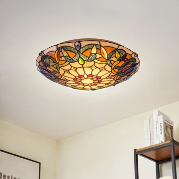 Brilagi - Tiffany-Buntglas-Deckenleuchte LUISA 2xE27/60W/230V Ø 40 cm