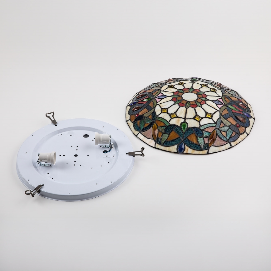 Brilagi - Tiffany-Buntglas-Deckenleuchte LUISA 2xE27/60W/230V Ø 40 cm