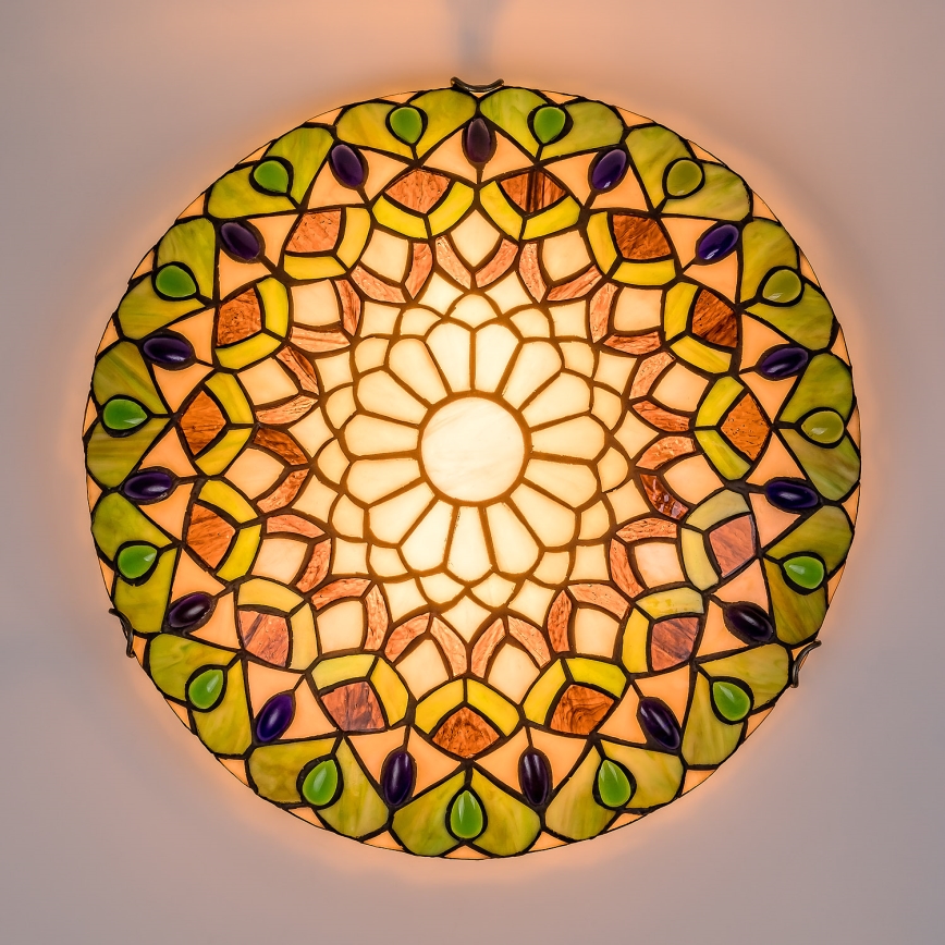 Brilagi - Tiffany-Buntglas-Deckenleuchte MARGARET 2xE27/60W/230V Ø 40 cm
