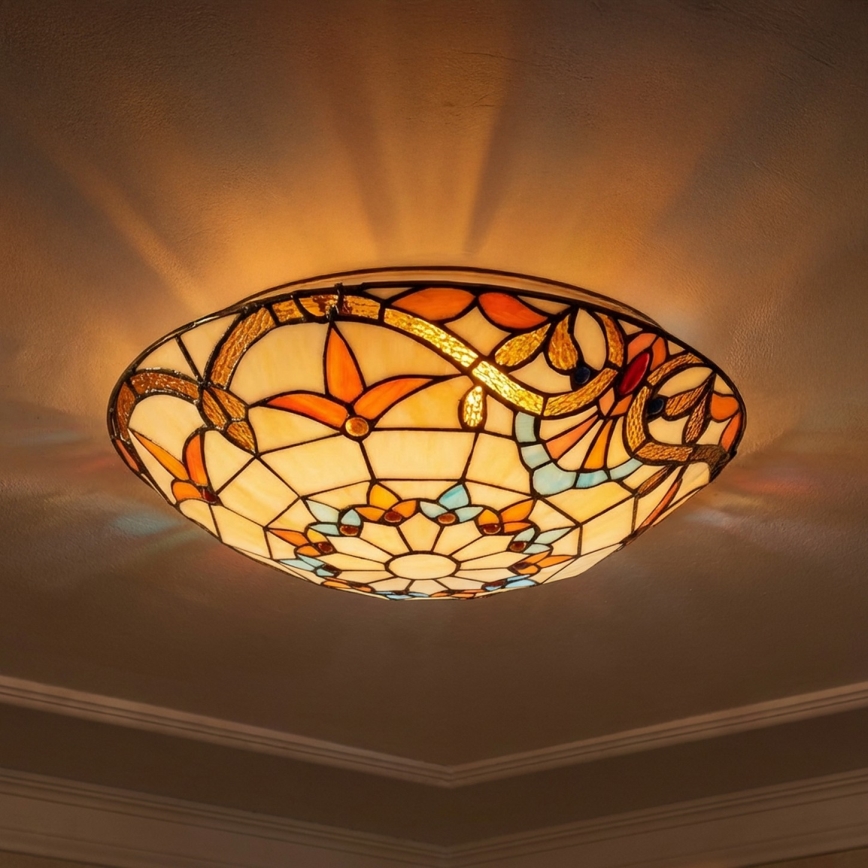 Brilagi - Tiffany-Buntglas-Deckenleuchte MIRABELLA 2xE27/60W/230V Ø 40 cm