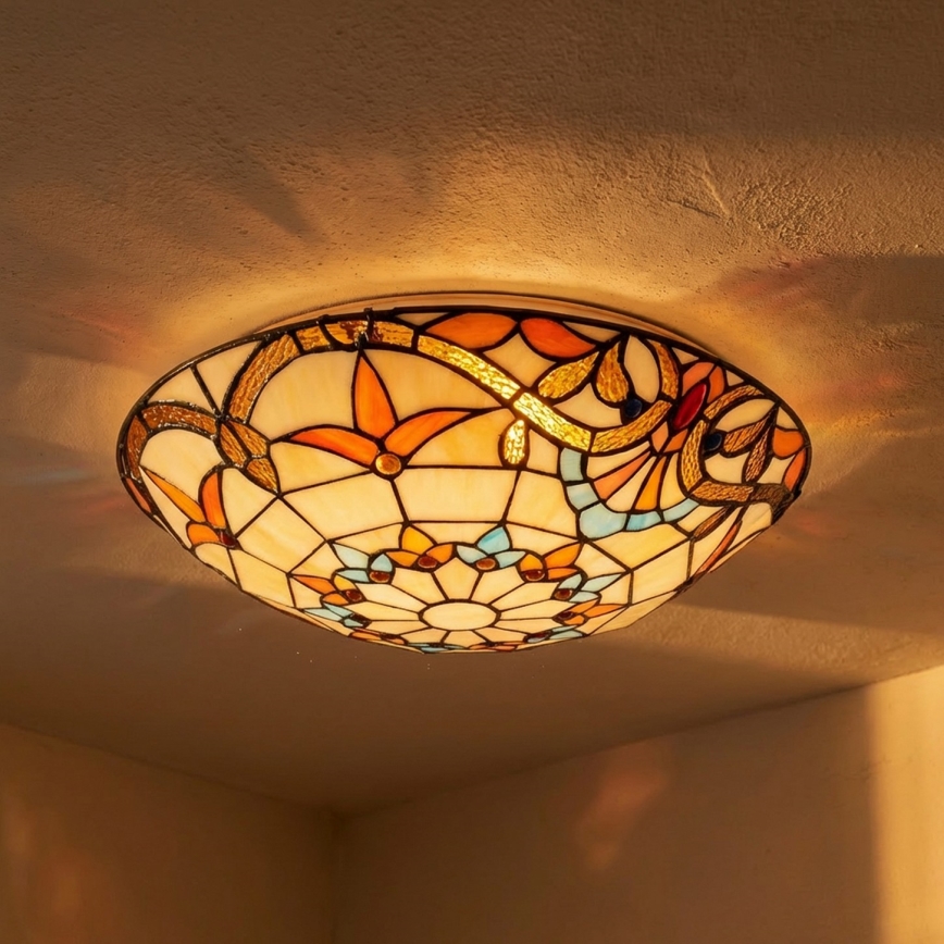 Brilagi - Tiffany-Buntglas-Deckenleuchte MIRABELLA 2xE27/60W/230V Ø 40 cm