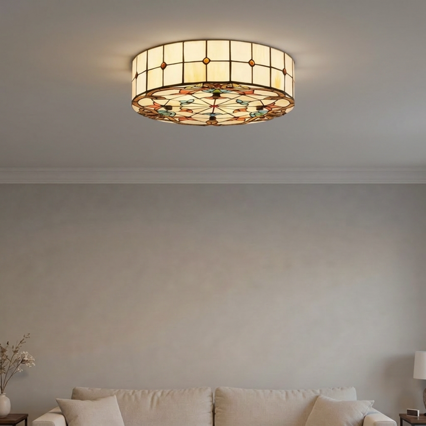 Brilagi - Tiffany-Buntglas-Deckenleuchte MIRABELLA 3xE27/60W/230V Ø 40 cm