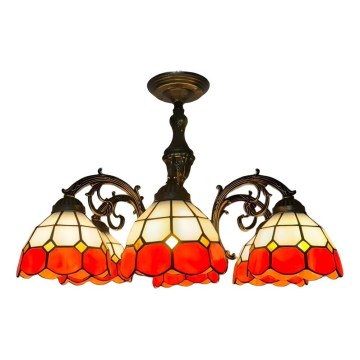 Brilagi - Tiffany-Buntglas-Deckenleuchte SIENNA 6xE27/60W/230V Ø 60 cm
