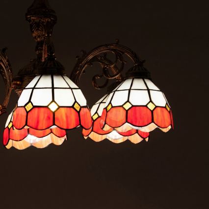 Brilagi - Tiffany-Buntglas-Deckenleuchte SIENNA 6xE27/60W/230V Ø 60 cm