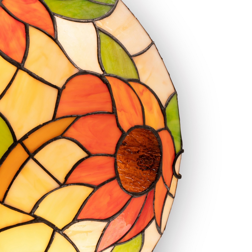 Brilagi - Tiffany-Buntglas-Deckenleuchte SUNFLOWER 2xE27/60W/230V Ø 40 cm
