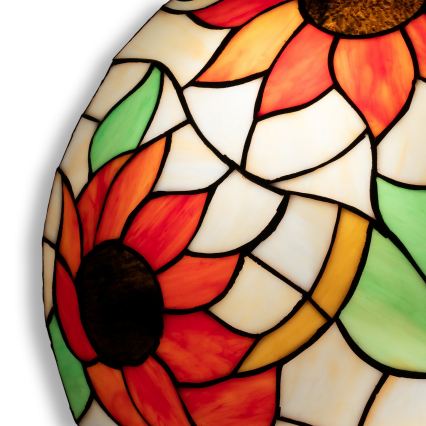 Brilagi - Tiffany-Buntglas-Deckenleuchte SUNFLOWER 2xE27/60W/230V Ø 40 cm