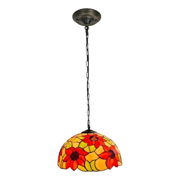 Brilagi - Tiffany-Buntglas-Hängeleuchte an Kette SUNFLOWER 1xE27/60W/230V Ø 40 cm
