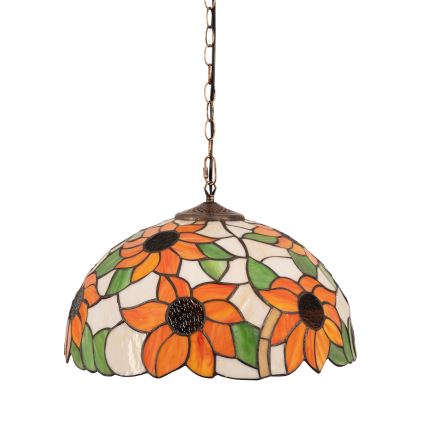 Brilagi - Tiffany-Buntglas-Hängeleuchte an Kette SUNFLOWER 1xE27/60W/230V Ø 40 cm