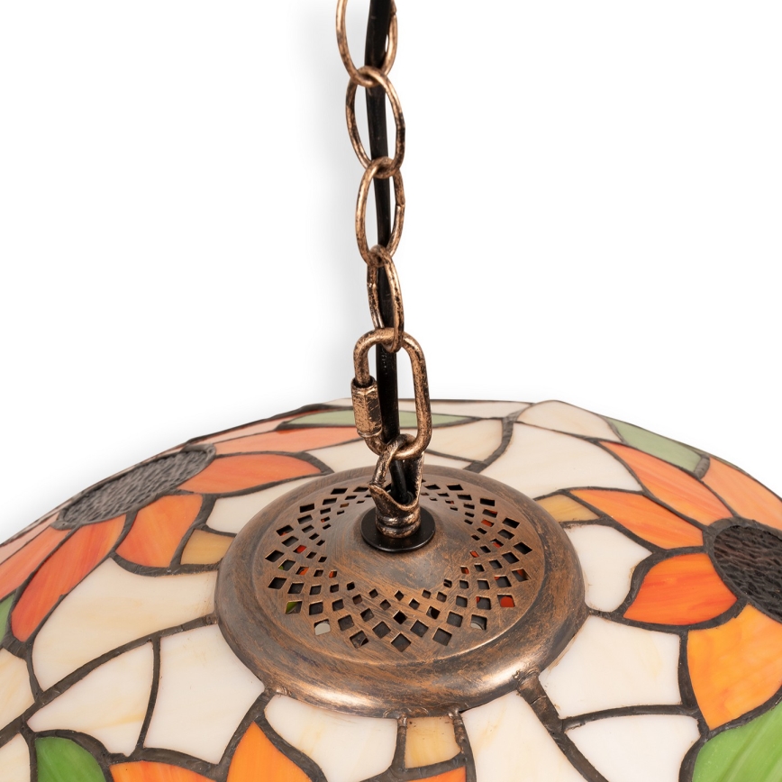 Brilagi - Tiffany-Buntglas-Hängeleuchte an Kette SUNFLOWER 1xE27/60W/230V Ø 40 cm