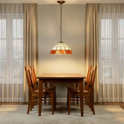 Brilagi - Tiffany-Buntglas-Kronleuchter an Kette SIENNA 1xE27/60W/230V Ø 40 cm