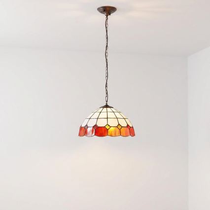 Brilagi - Tiffany-Buntglas-Kronleuchter an Kette SIENNA 1xE27/60W/230V Ø 40 cm