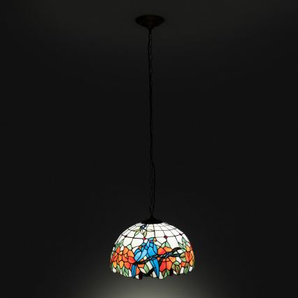 Brilagi - Tiffany-Buntglas-Kronleuchter mit Kette JUNGLE 1xE27/60W/230V Ø 40 cm