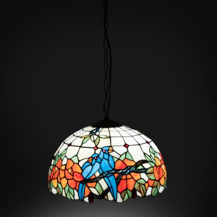 Brilagi - Tiffany-Buntglas-Kronleuchter mit Kette JUNGLE 1xE27/60W/230V Ø 40 cm