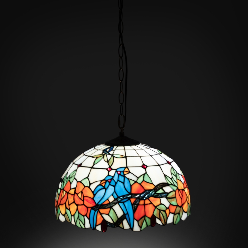 Brilagi - Tiffany-Buntglas-Kronleuchter mit Kette JUNGLE 1xE27/60W/230V Ø 40 cm