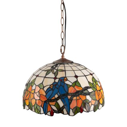 Brilagi - Tiffany-Buntglas-Kronleuchter mit Kette JUNGLE 1xE27/60W/230V Ø 40 cm
